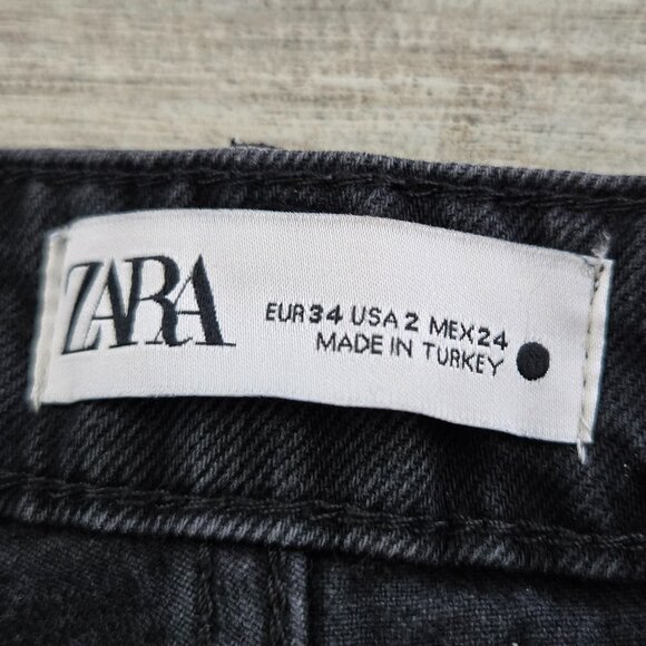 NWT Zara The Slim Rhinestone Black Studded Jeans Slim Fit 2 - Picture 9 of 10